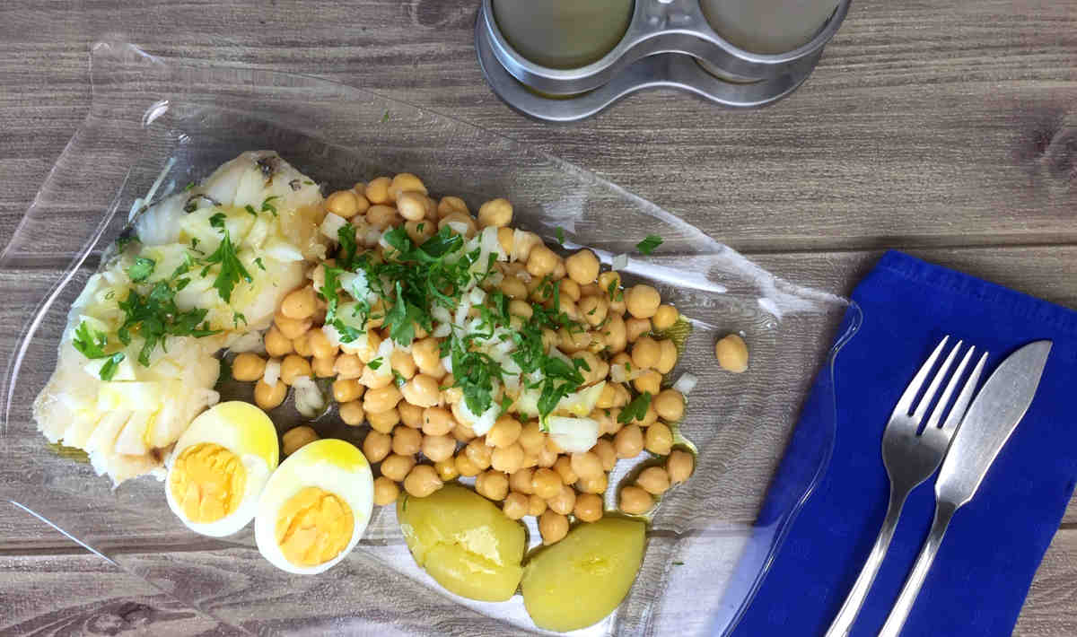 Receita de bacalhau com grão - Receitas da catarina