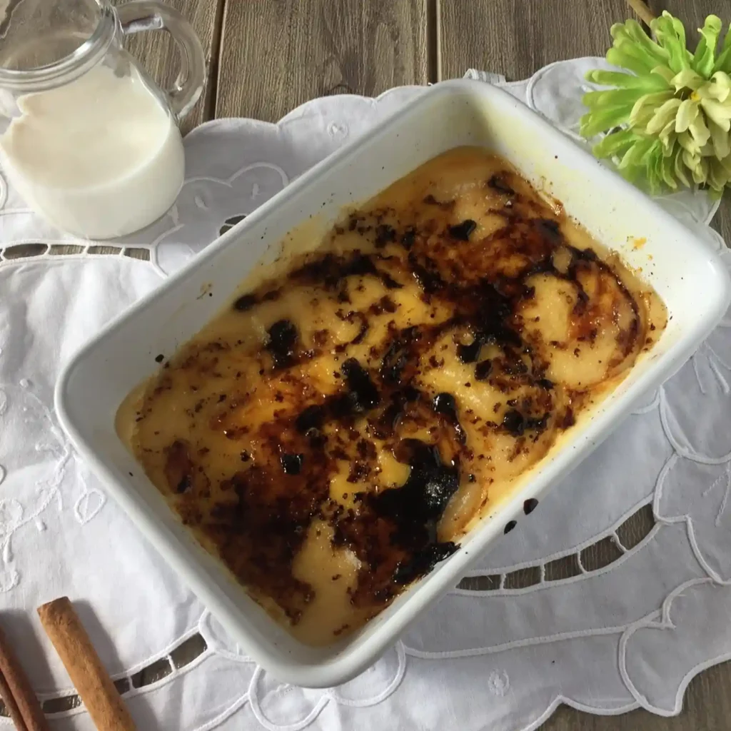 Leite Creme com açúcar queimado com ferro